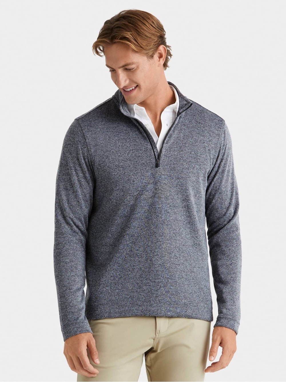 Rhone mens 2XL XXL grey commuter 1/4 zip pullover performance sweater EUC